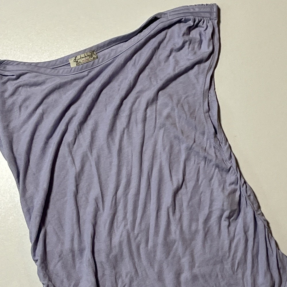Free People FP Intimately Night We Met Tee Size M Pale Lavender Ribbed Boat Neck